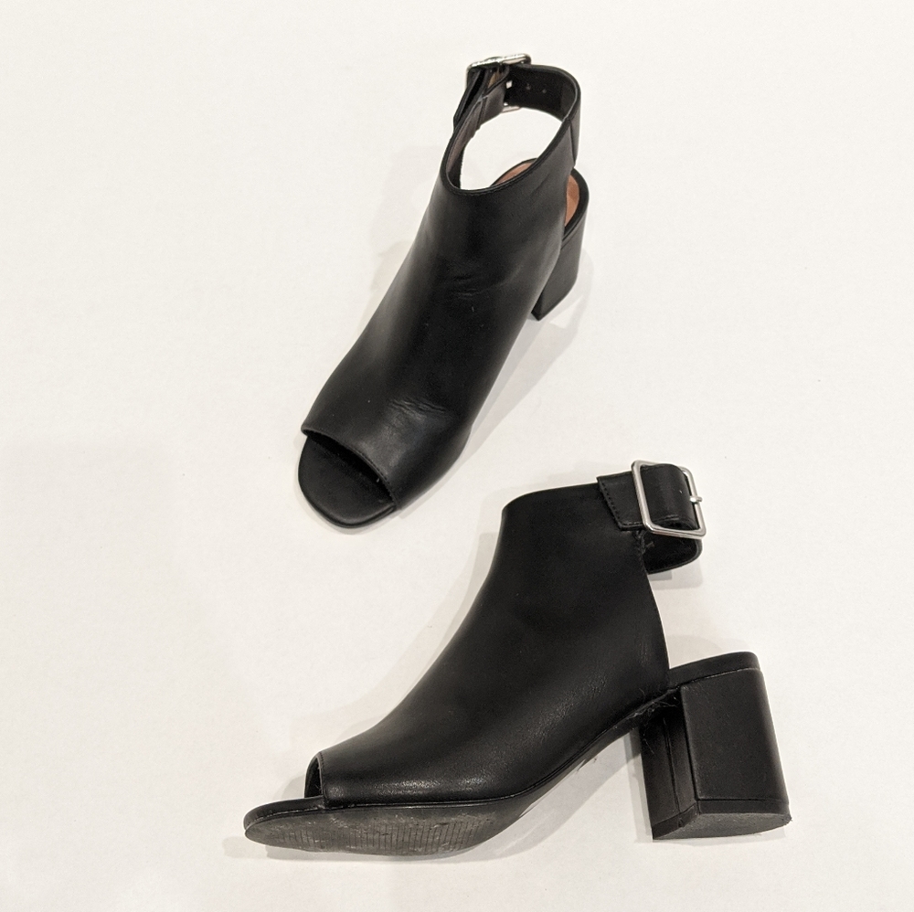 Topshop Leather Slingback Ankle Booties